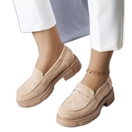 PA1 Zapatos de gamuza ecológica beige de Alacoque