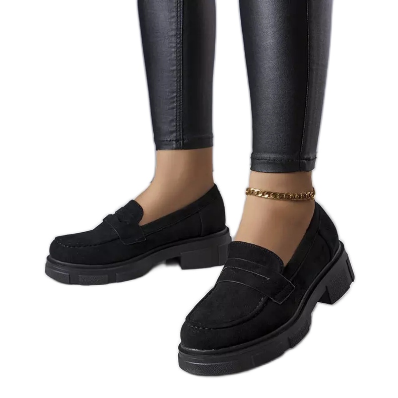 PA1 Zapatos negros de gamuza ecológica de Alacoque