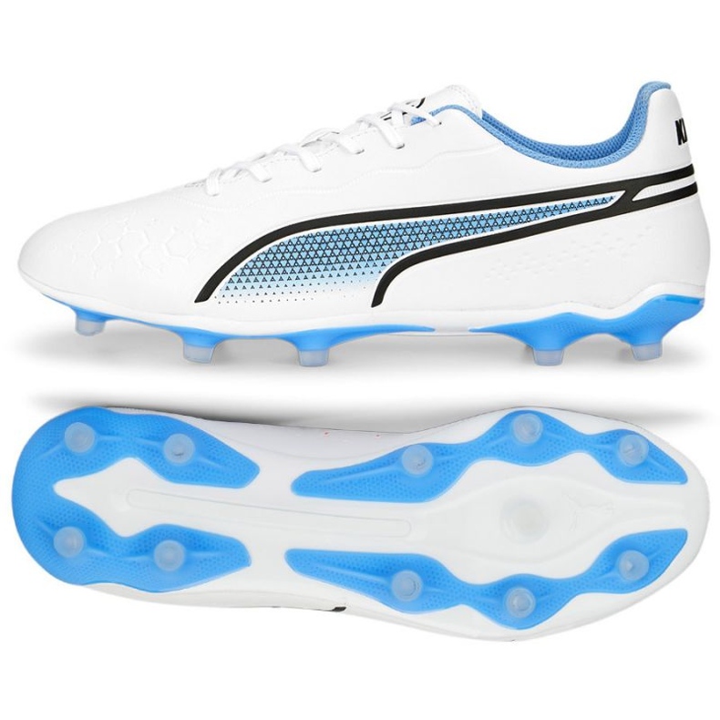 Puma King Match FG/AG M 107257 01 zapatos de fútbol blanco blanco