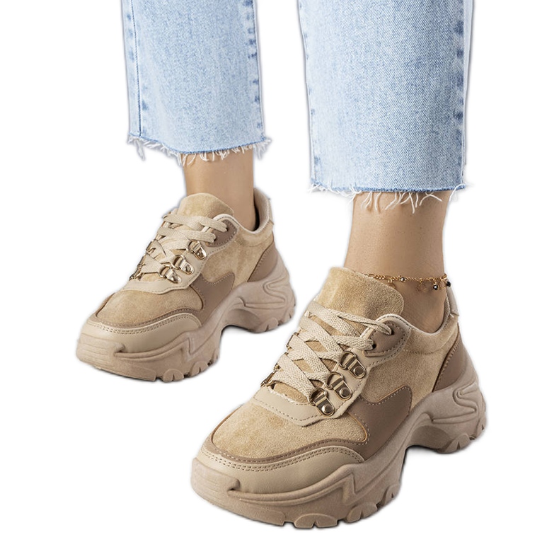 Zapatillas beige de tejido mixto de Jenna