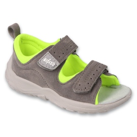 Sandalias Befado Inserto de cuero para niños 721p006 Gray-Neon gris Sandalias Befado Inserto de cuero para niños 721p006 Gray-Neon gris
