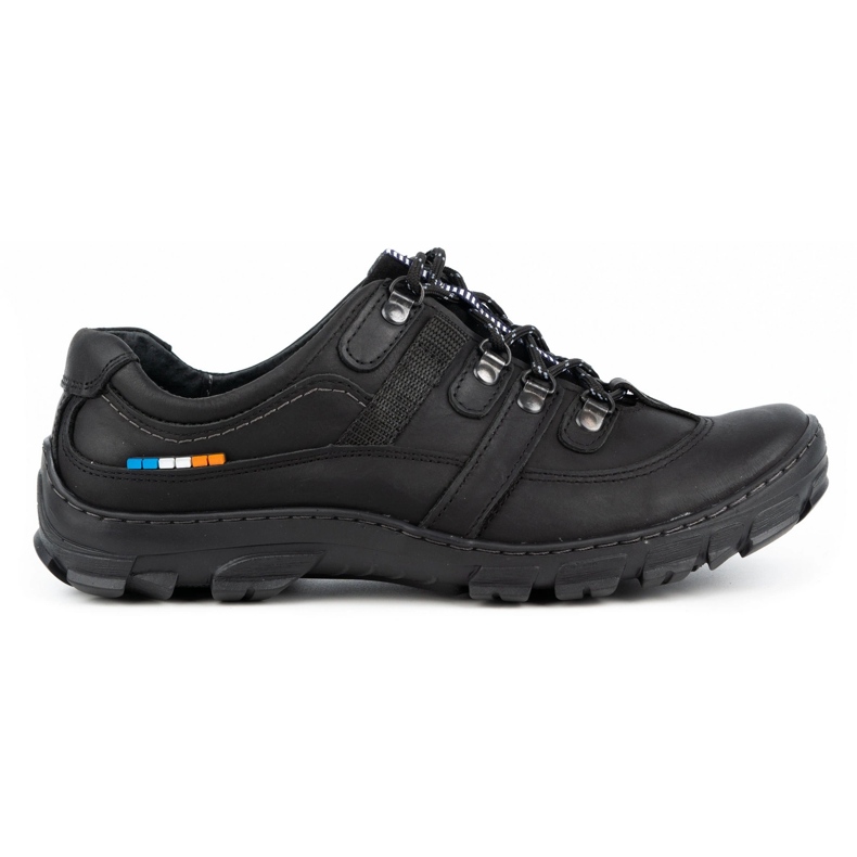Olivier Zapatos trekking hombre piel 213GT negro