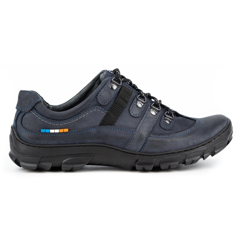 Olivier Zapatos trekking hombre piel 213GT azul marino