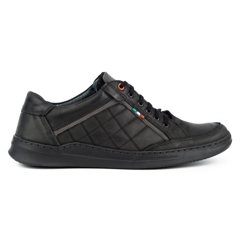 Olivier Zapatos casuales de cuero para hombres 297GT negros