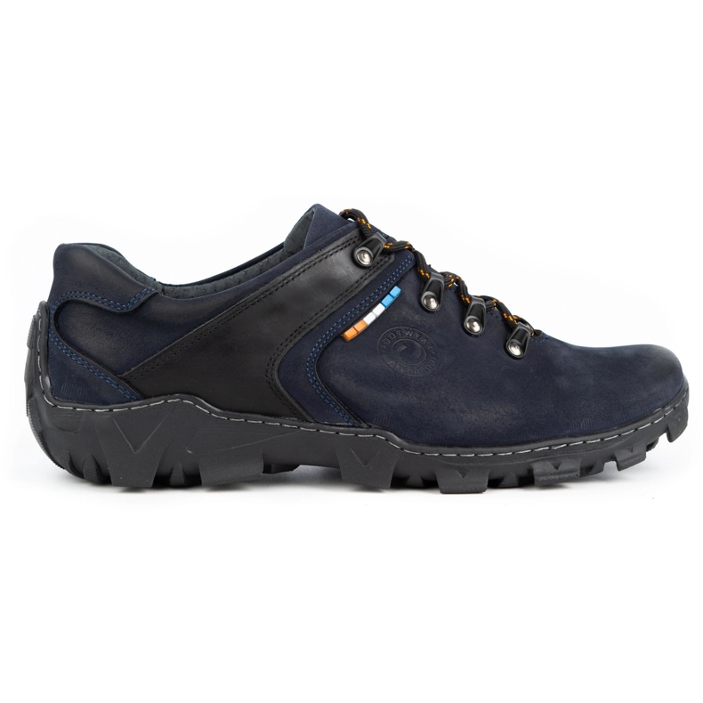 Olivier Zapatos trekking hombre piel 214GT azul marino negro