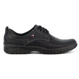 Olivier Zapatos casuales de cuero para hombres 221GT negros