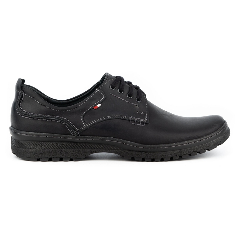 Olivier Zapatos casuales de cuero para hombres 221GT negros