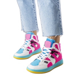 Zapatillas altas rosas de Marjorie. blanco
