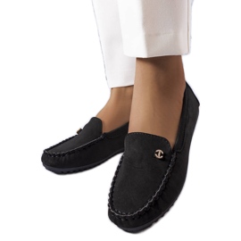 BM Mocasines negros con suela de cuero de Verrill