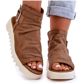 BM Sandalias De Mujer Camel Adonis Botines marrón