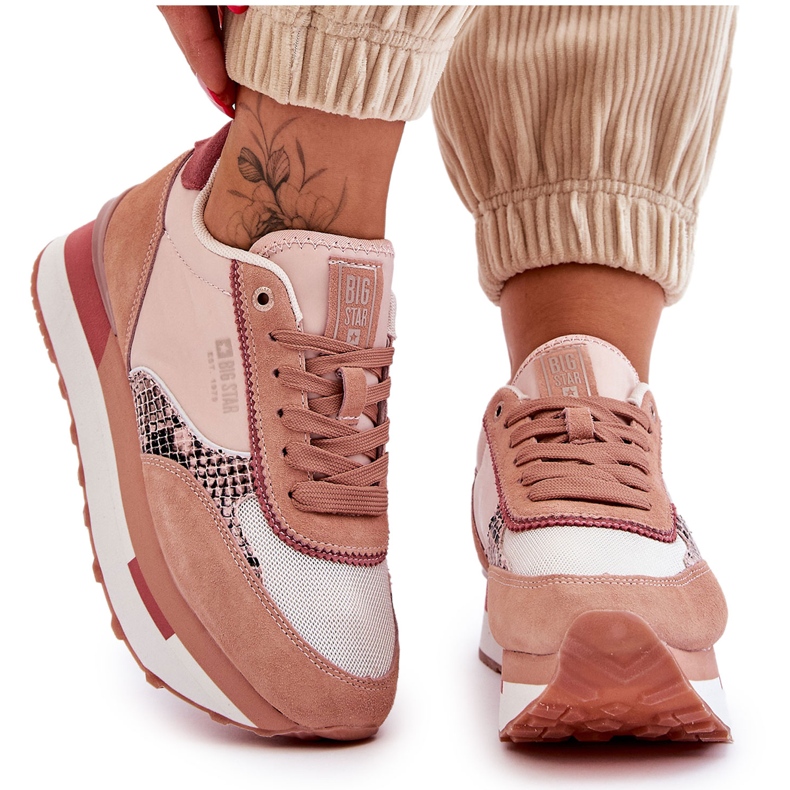 Zapatillas de deporte de moda Sistema de espuma de memoria Big Star LL274366 Rosa rosado Zapatillas de deporte de moda Sistema de espuma de memoria Big Star LL274366 Rosa rosado
