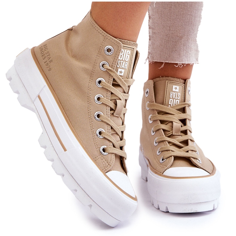 Deportivas Altas Textil Plataforma Big Star LL274160 Beige