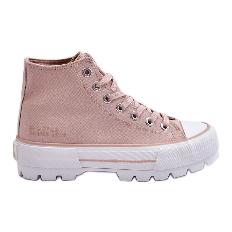Deportivas Tejido Alto Plataforma Big Star LL274157 Nude rosado