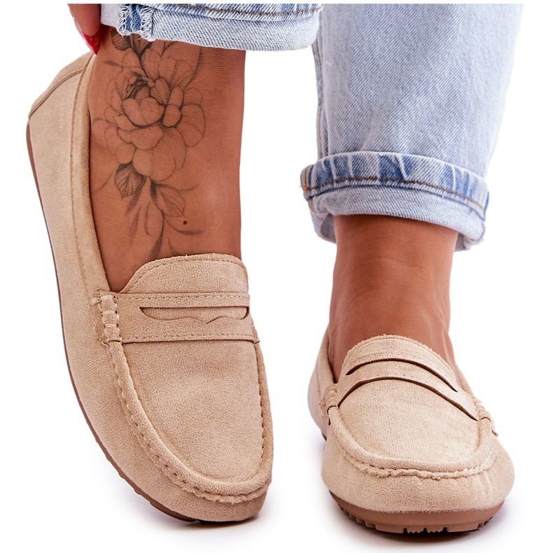 FC3 Mocasines Clásicos Mujer Ante Beige Ivana