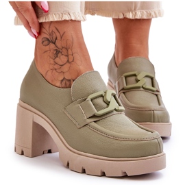 Lemar Zapatos Brogue Elegantes En El Tacón Con Decoración Harmell Verde