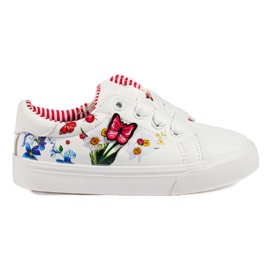 W. Potocki Deportivas blancas para niña con mariposa Potocki blanco