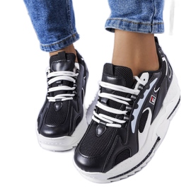 Zapatillas negras con cuña de Germain negro Zapatillas negras con cuña de Germain negro