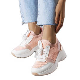 Zapatillas rosas con cuña de Ann rosado