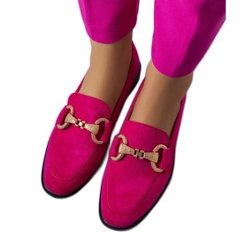 PA1 Mocasín rosa fluet con adornos dorados rosado