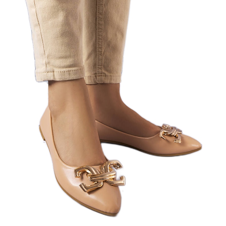 Bailarinas beige oscuro con adorno Vallée