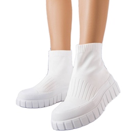 PA1 Zapatillas estilo calcetín blancas Searlait blanco