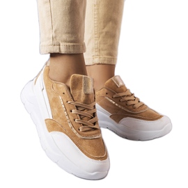 Deportivas beige de ante ecológico de Dupuis