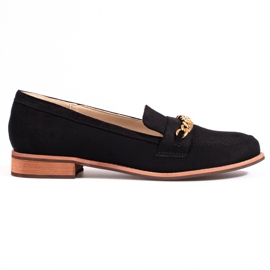 Mocasín clásico con cadena Shelovet ante negro