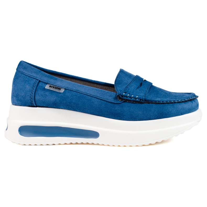 Mocasines mujer Shelovet suela gruesa azul