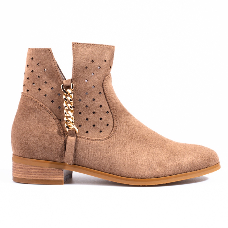 Botas primavera mujer Vinceza beige caladas