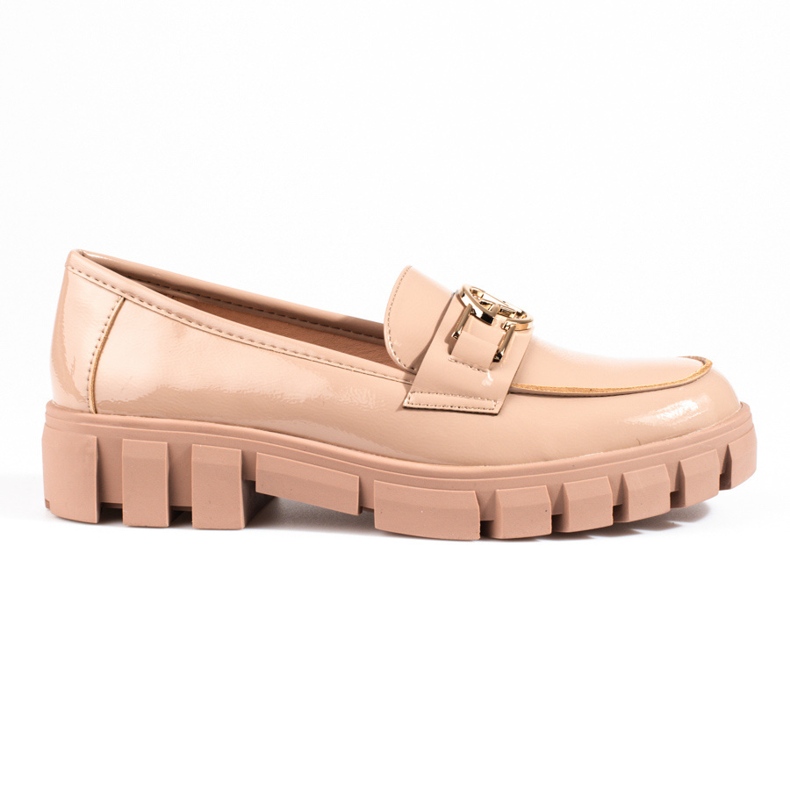 Mocasines de mujer Vinceza con plataforma lacada beige