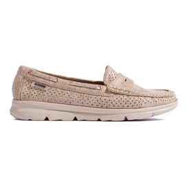 Mocasines mujer Shelovet ante dorado beige