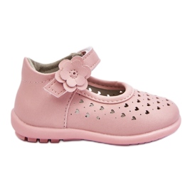 PA1 Bailarinas infantiles altas caladas con velcro rosa Jianna