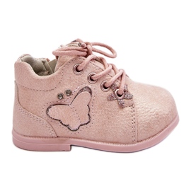 Botas De Cuero Atadas Con Una Mariposa Rosa Avi rosado Botas De Cuero Atadas Con Una Mariposa Rosa Avi rosado