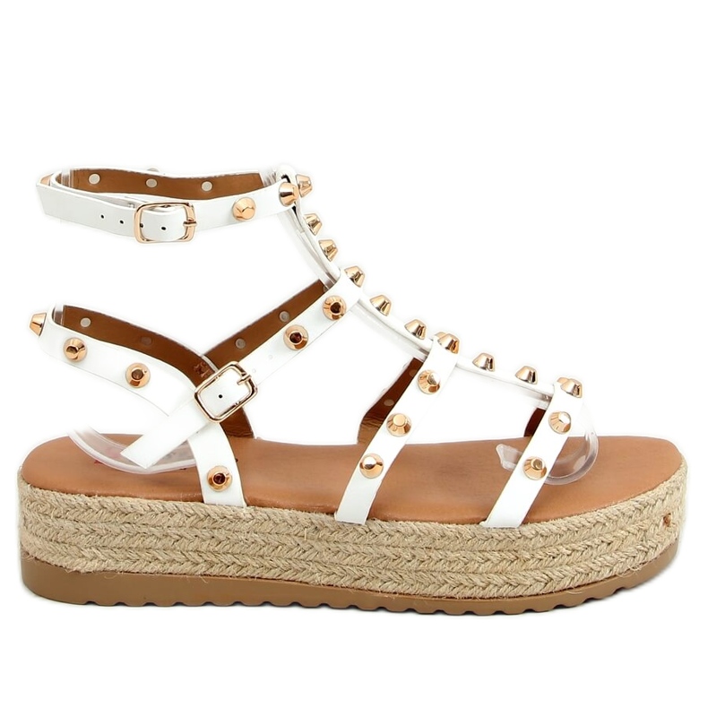 Alize White sandalias tipo alpargata con tachuelas blanco