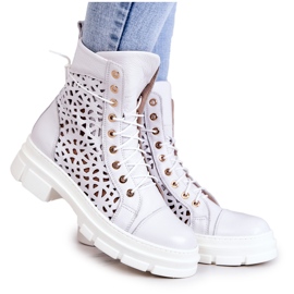 FILIPCZYK Botas de piel caladas Aileen blancas blanco
