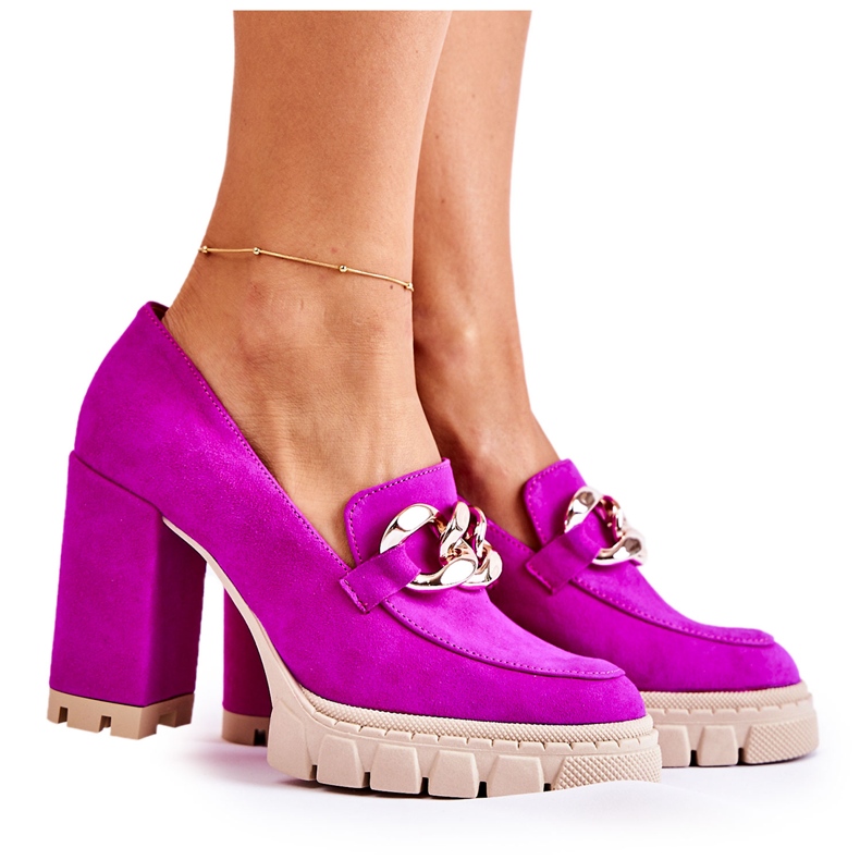 Lewski Shoes Bombas De Moda En La Plataforma Y Un Bar Lewski Zapatos 3197 Fucsia violeta rosado