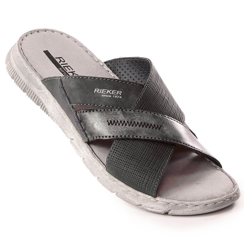 Cómodas zapatillas de hombre grises Rieker 25289-45