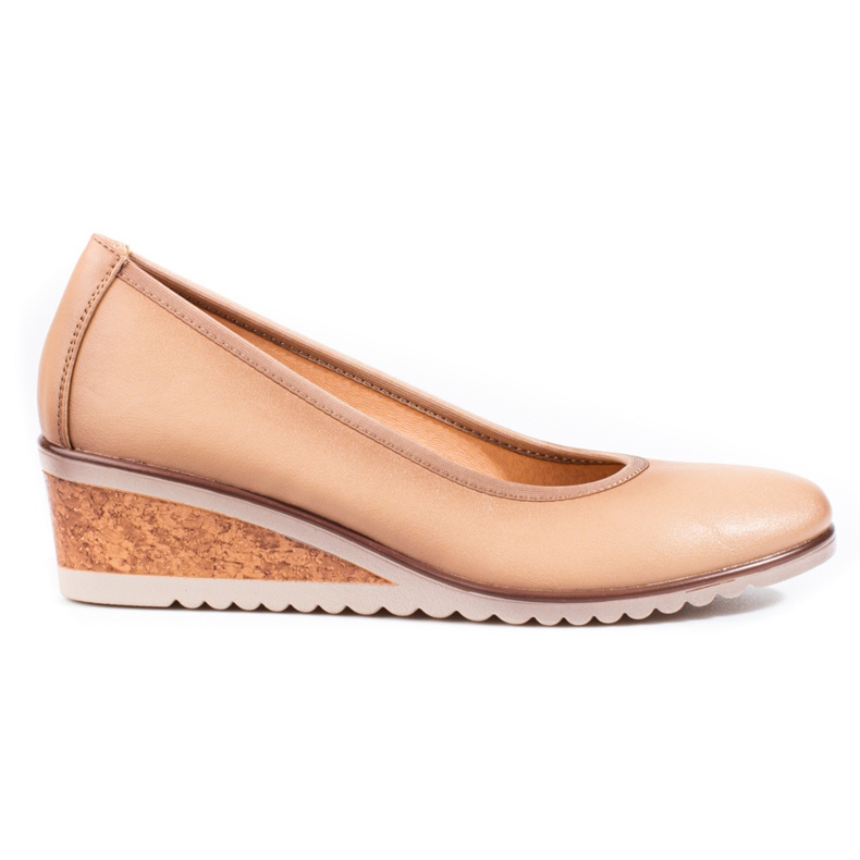 W. Potocki Zapatos de tacón beige con cuña para mujer de Potocki W. Potocki Zapatos de tacón beige con cuña para mujer de Potocki