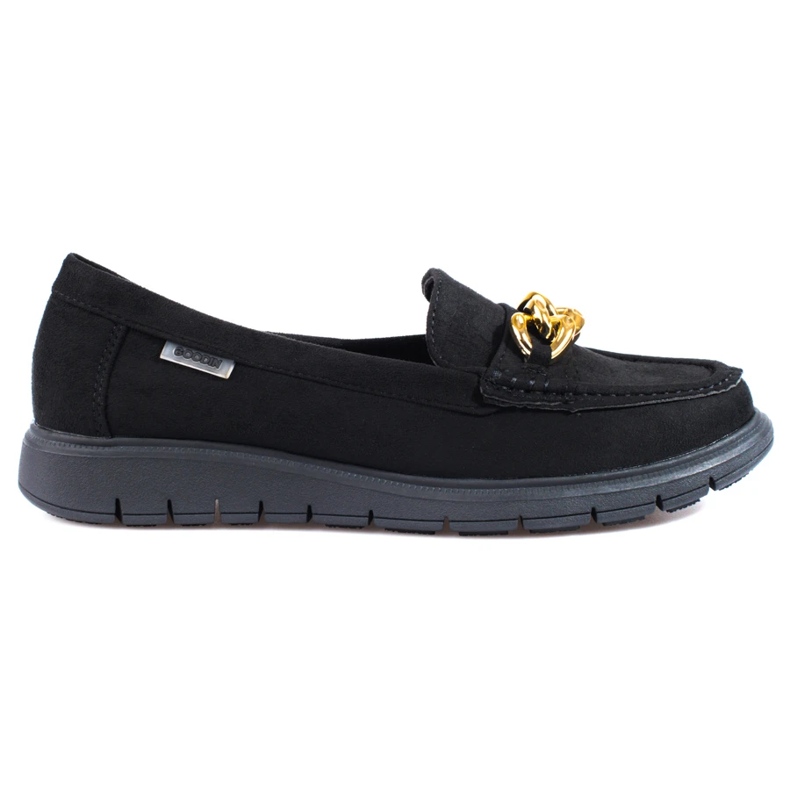 Mocasines de ante para mujer en la plataforma Shelovet negro
