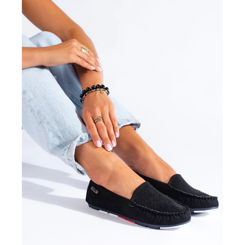 Mocasines negros Shelovet calados mujer