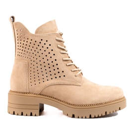 W. Potocki Botas de trabajo de ante calado Potocki beige W. Potocki Botas de trabajo de ante calado Potocki beige