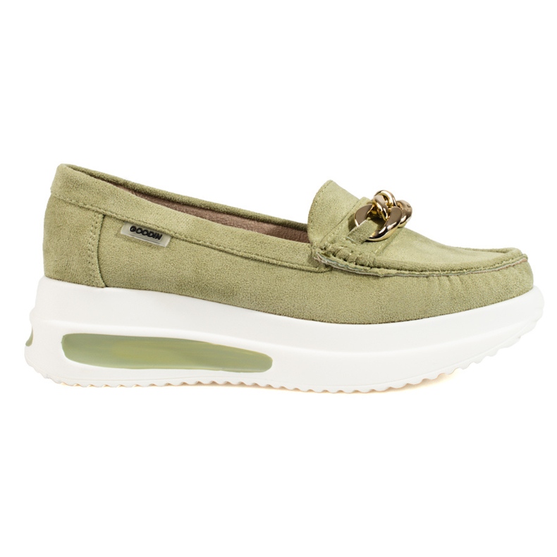 Mocasines cuña mujer Shelovet verde