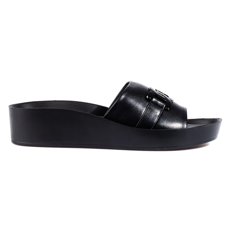 Pantuflas negras de mujer en la plataforma Shelovet negro