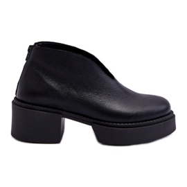 Botas de cuero con tacones masivos Nicole 2795/056 Negro