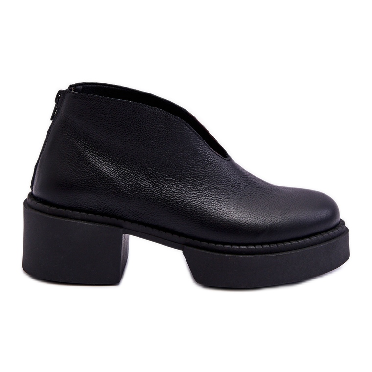 Botas de cuero con tacones masivos Nicole 2795/056 Negro