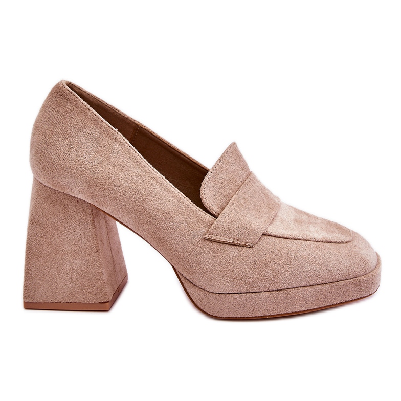 Vinceza Zapatos De Salón De Ante Con Tacón Grueso Y Plataforma Beige Adriel