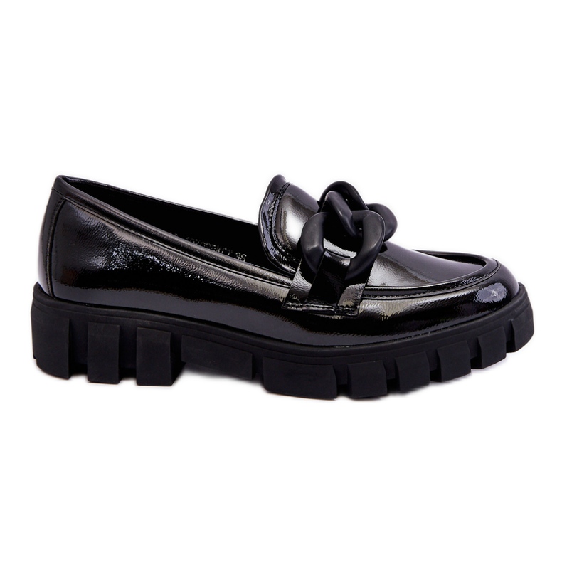 Vinceza Mocasines De Mujer Lacados Con Plataforma Negro Bennett