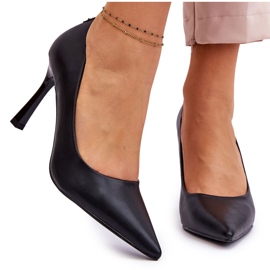 Vinceza Tacones Altos Clasicos De Cuero Kelsey Negro