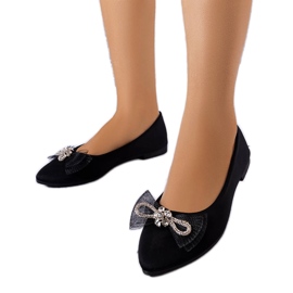 Bailarinas negras con lazo y pedrería de LaGarde negro