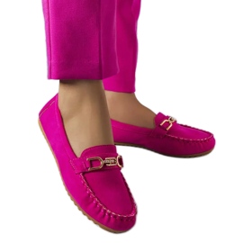 BM Mocasín charrette rosa con suela de piel rosado